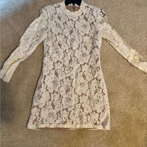 Elegant Cream Lace Dress